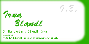 irma blandl business card